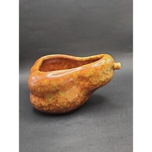 Vintage Ceramic Pear‎ Planter Drip Glaze Artisan Signed Mid Century Pottery 5.5"